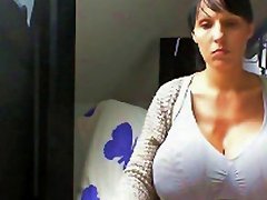 Hot Brunette Hiding Her Massive Boobs amateur sex